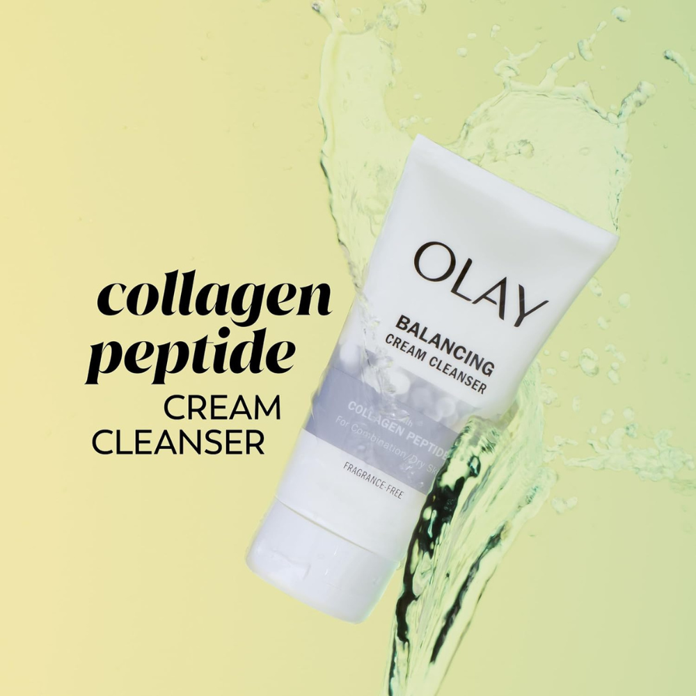 3 x Olay Balancing Cream Cleanser with Collagen Peptide for Combination/Dry Skin 150mL