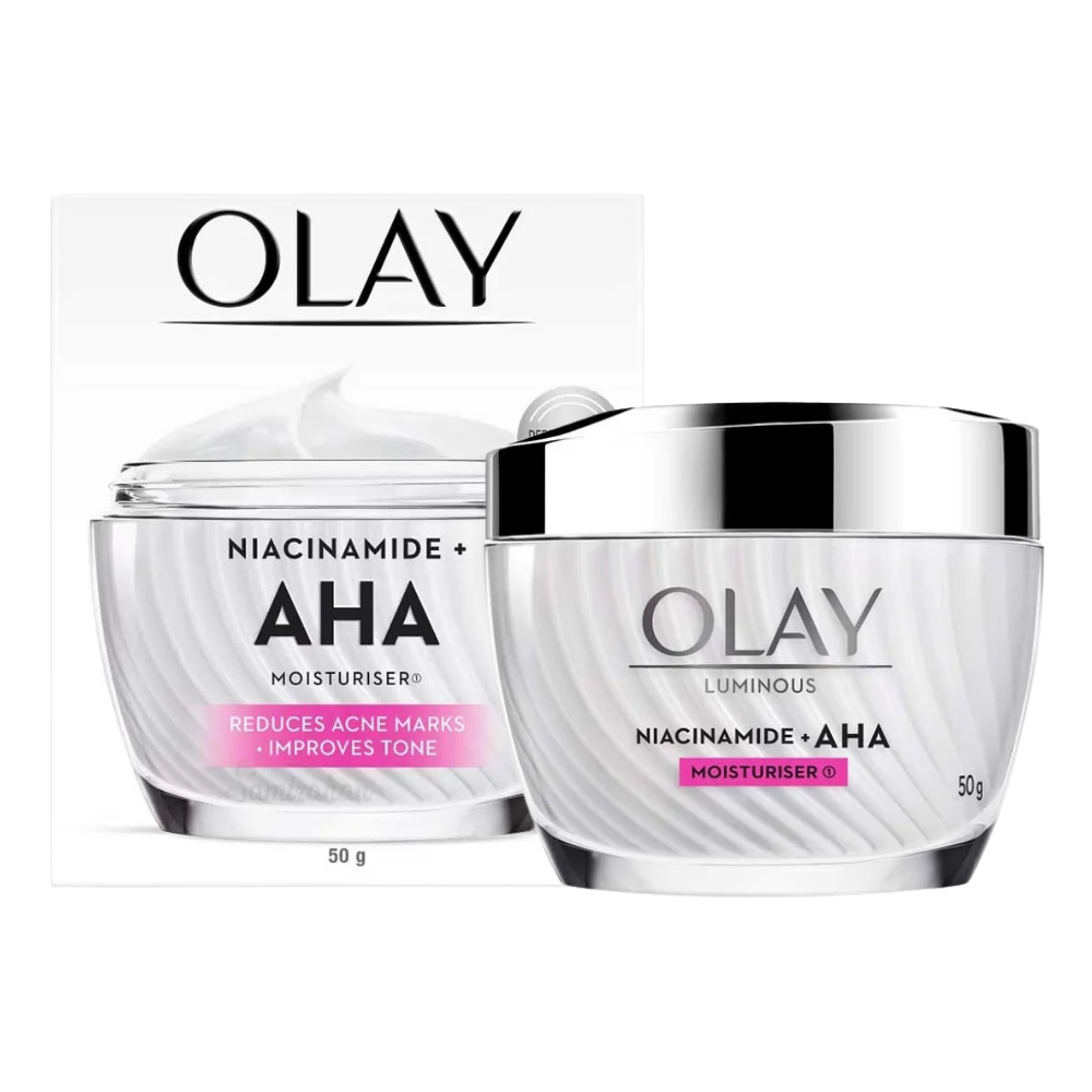 2 x Olay Luminous Niacinamide + AHA Moisturiser 50g