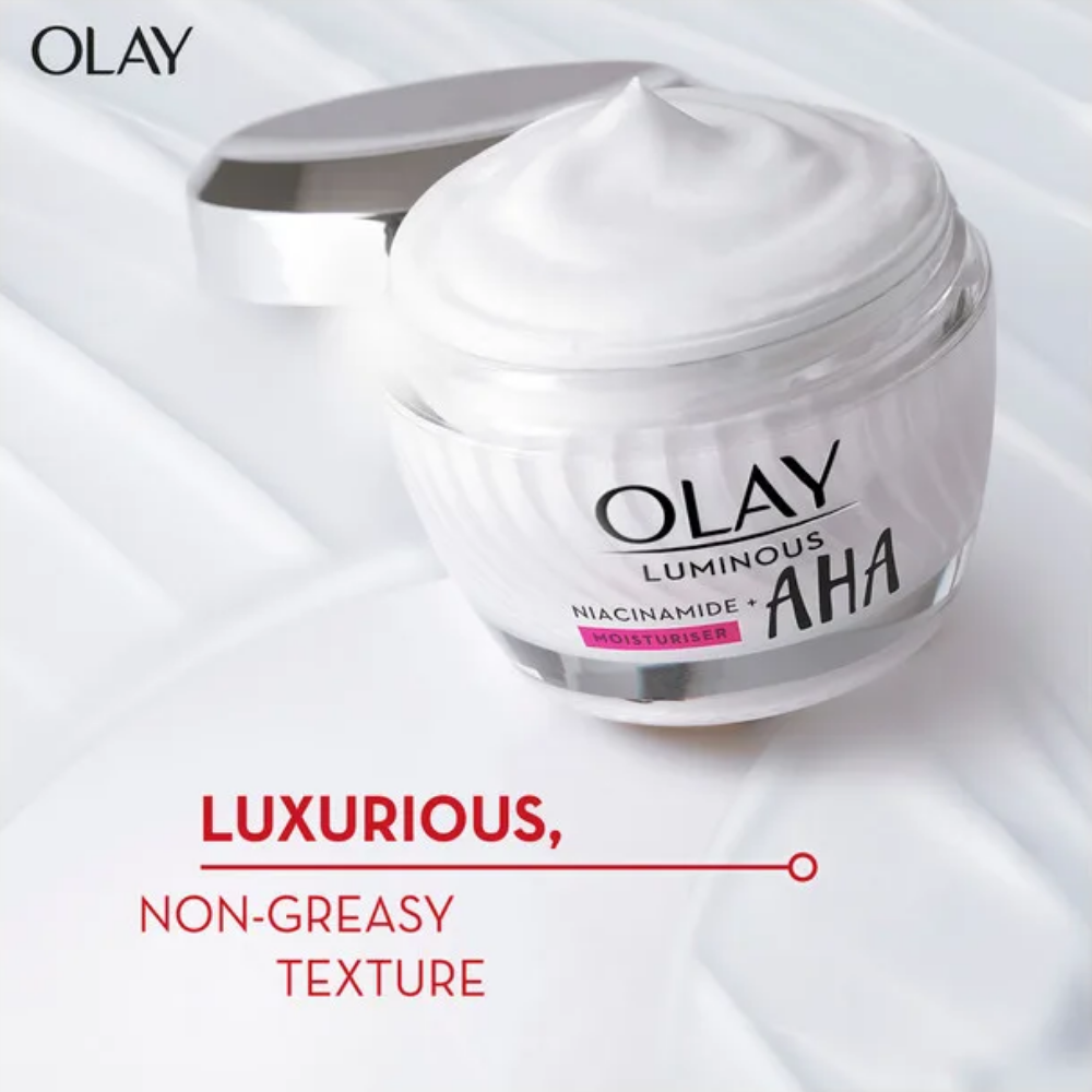 2 x Olay Luminous Niacinamide + AHA Moisturiser 50g