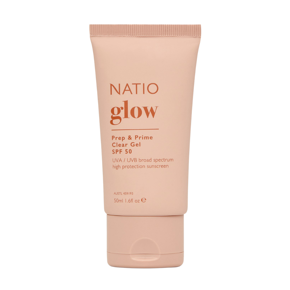 3 x Natio Glow Prep & Prime Clear Gel SPF50 Sunscreen 50mL