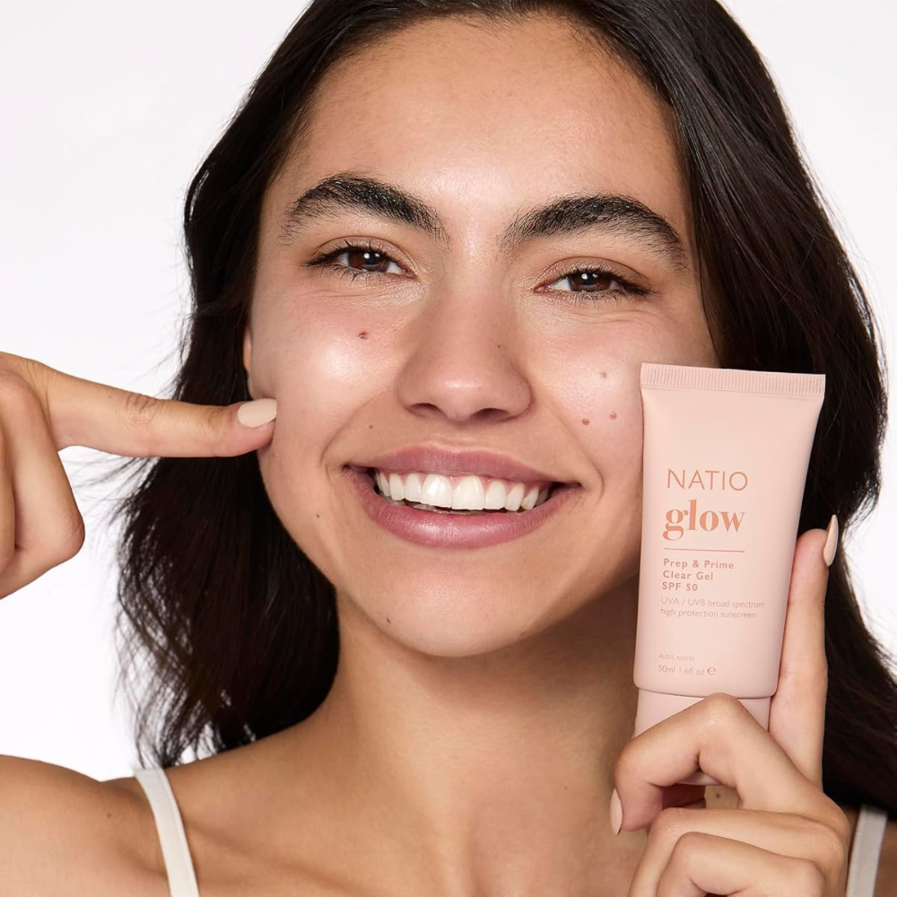 3 x Natio Glow Prep & Prime Clear Gel SPF50 Sunscreen 50mL
