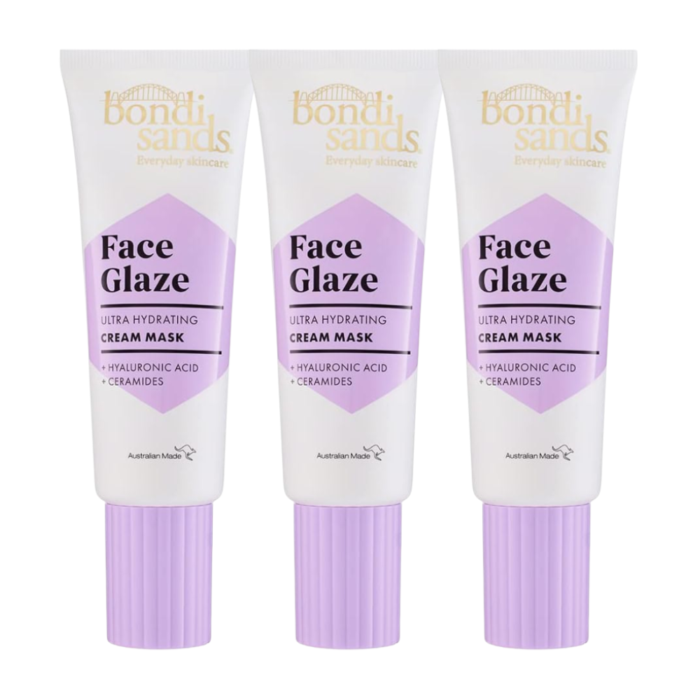 3 x Bondi Sands Face Glaze Ultra Hydrating Cream Mask 75mL