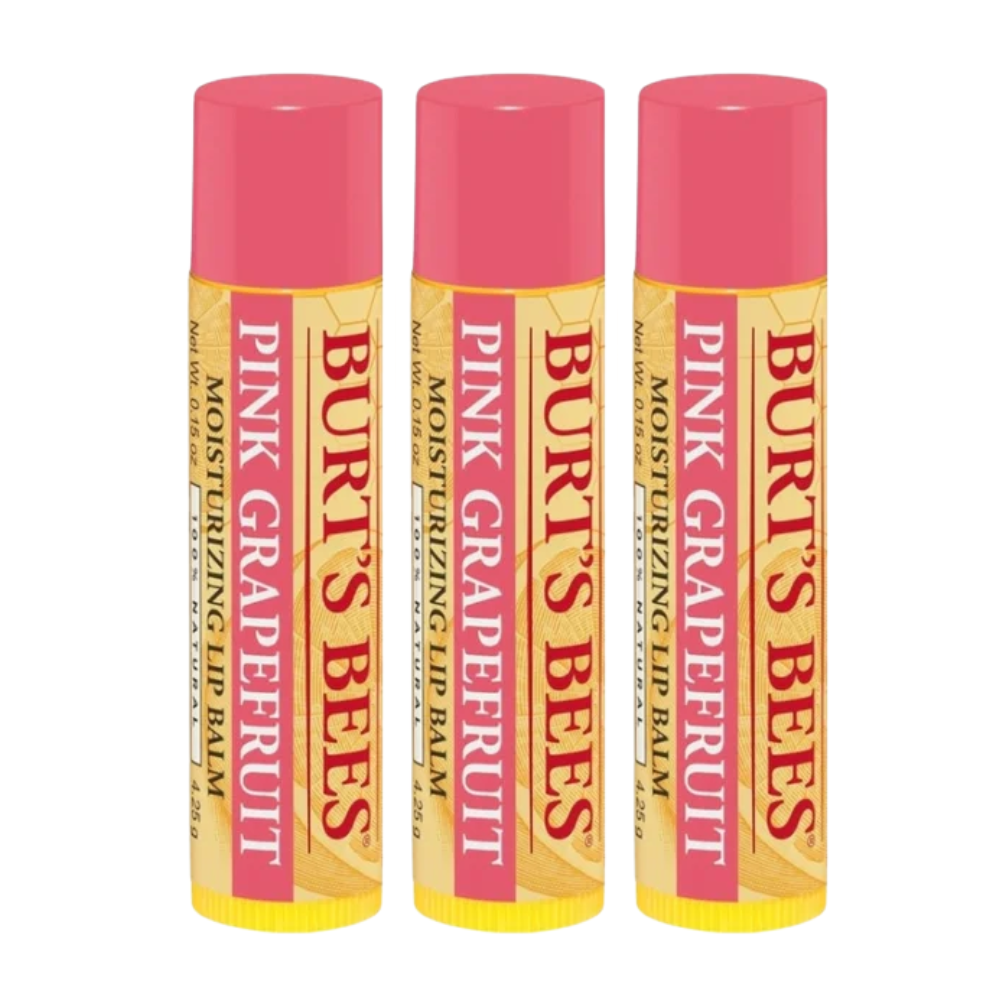 3 x Burt's Bees Pink Grapefruit Lip Balm 4.25g